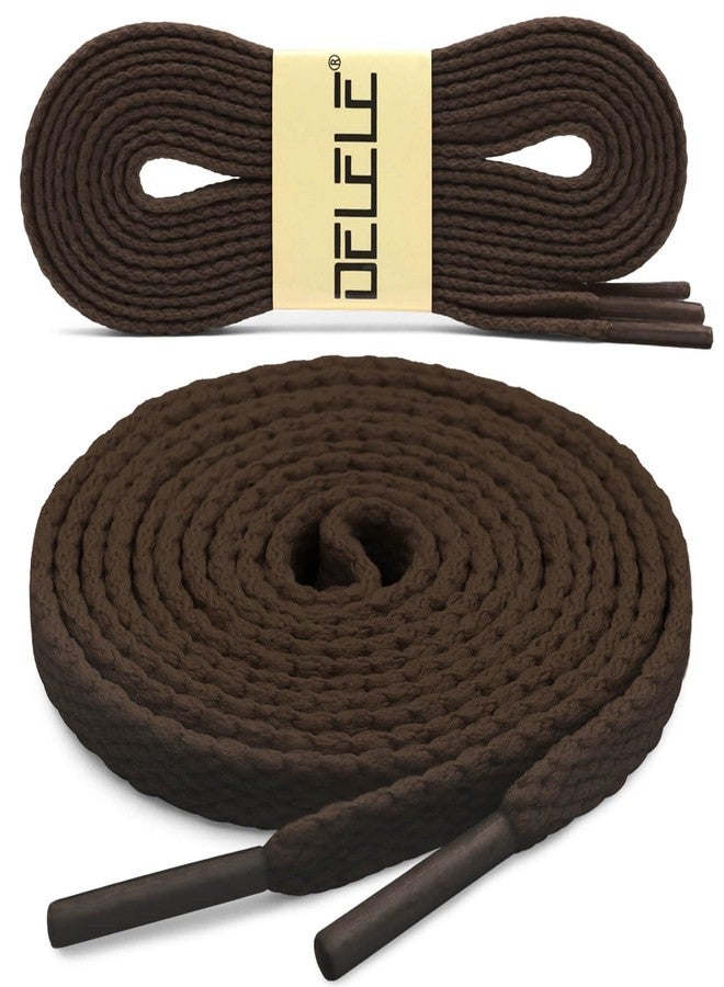 DELELE Flat Shoe Laces for Sneakers: 63 inch Brown 6/25 inch Narrow Athletic Shoelaces 2 Pair - Image 2